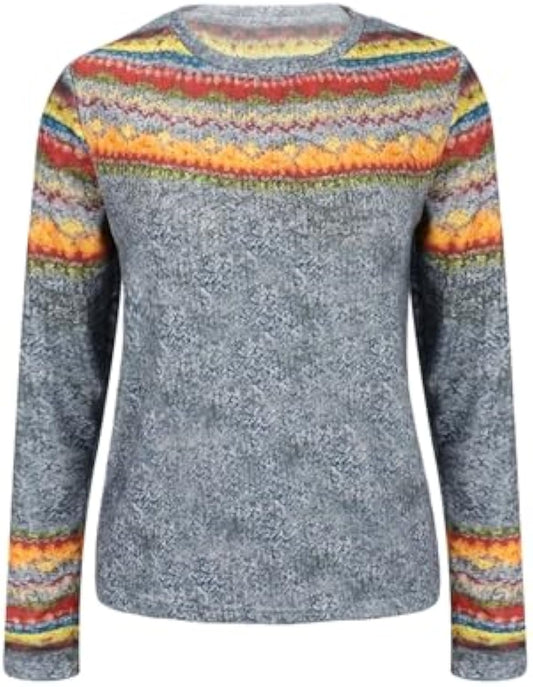 Colorful Fair Isle Patterns Sweater